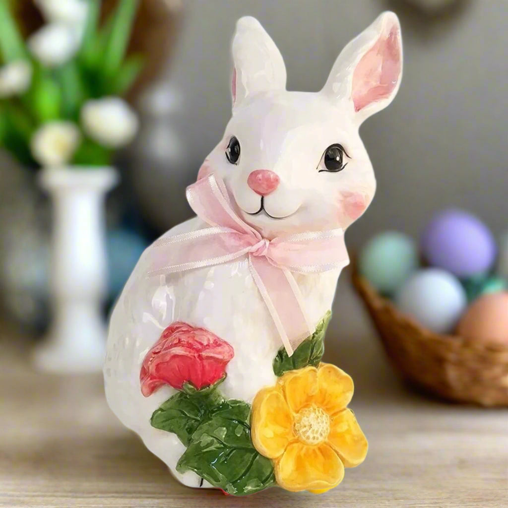 Blue Sky Clayworks Ceramic Blossom Valley Brin Bunny Figurine