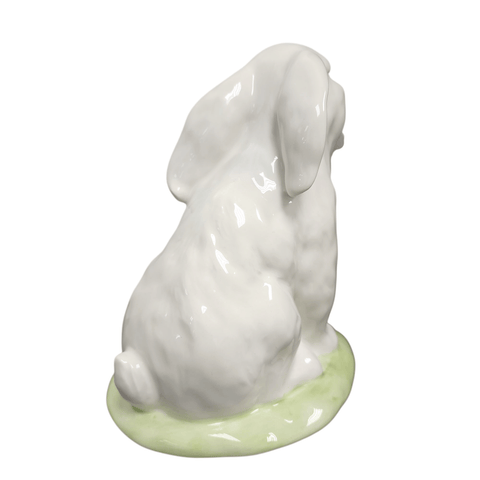 Blue Sky Clayworks Ceramic Painted Bunny Smelling Flowers Figurine - Sammi's Attic