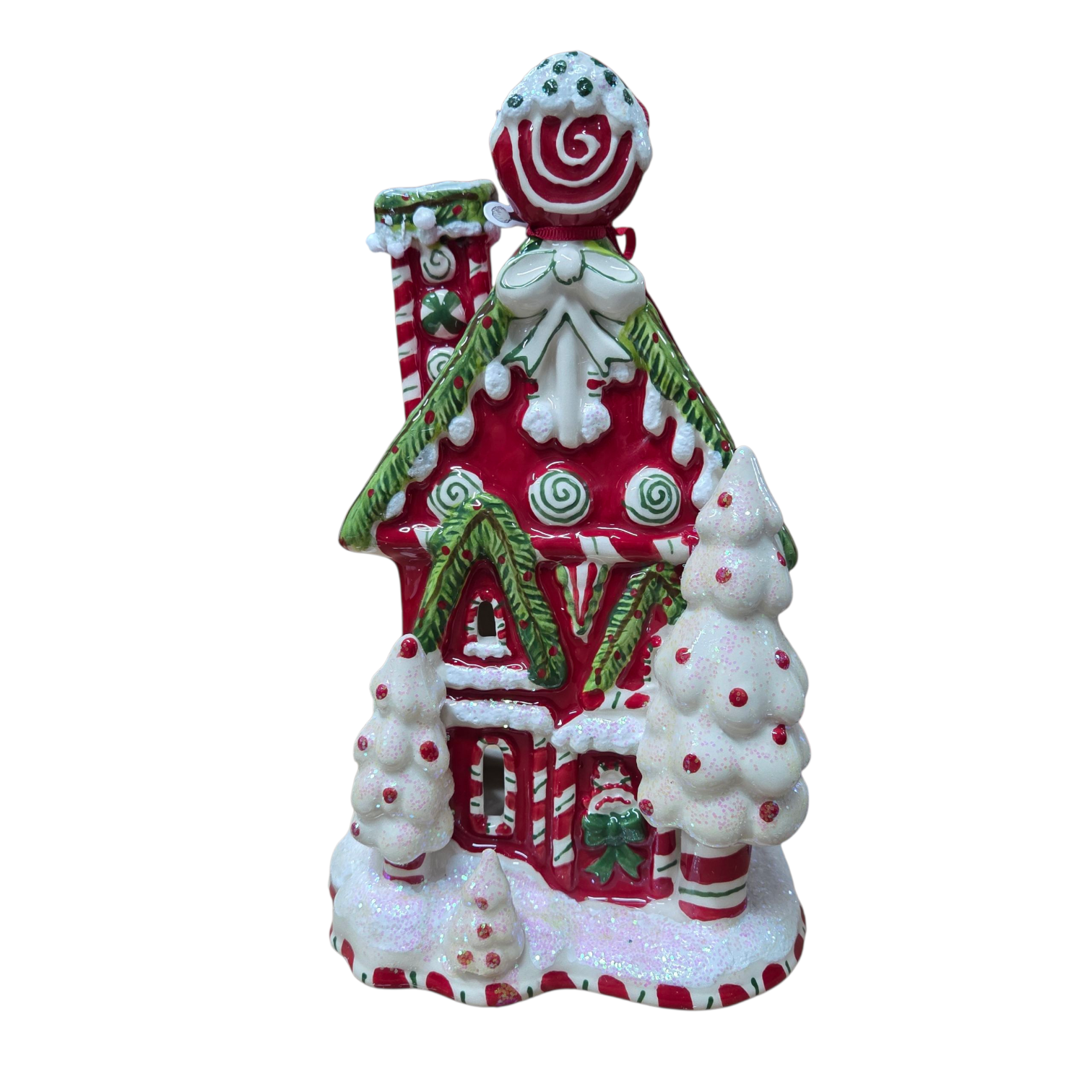 Blue Sky Clayworks Christmas Candy Cane Inn Candle House