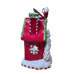Blue Sky Clayworks Christmas Candy Cane Inn Candle House