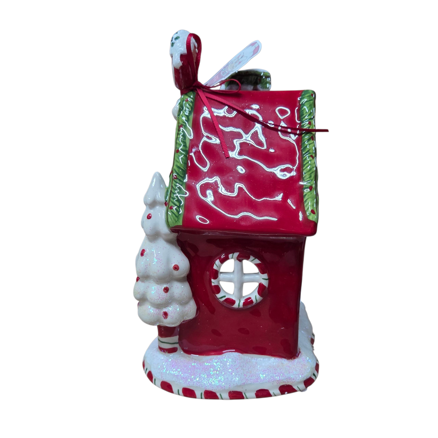 Blue Sky Clayworks Christmas Candy Cane Inn Candle House