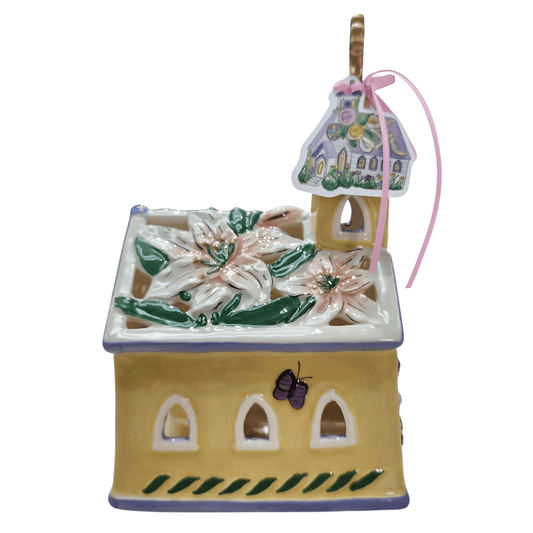 Blue Sky Clayworks Easter Blessings Church Candle Holder House, 5.25-inch Length x 4.25-inch Width - Sammi's Attic