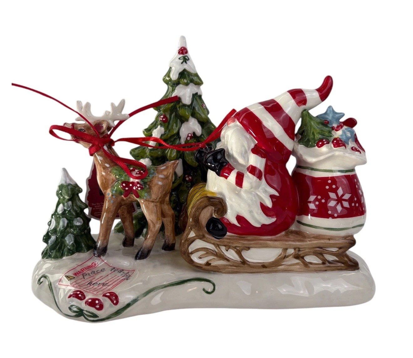 Blue Sky Clayworks Gnomeville Shopping Tealight Holder