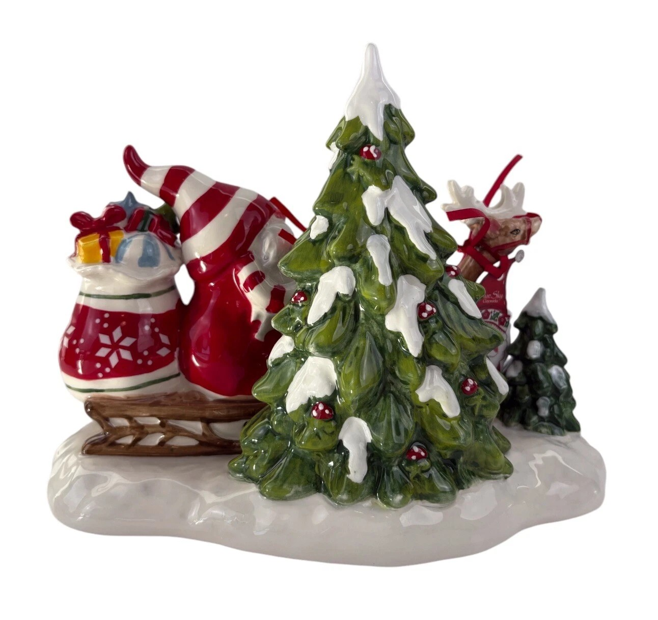 Blue Sky Clayworks Gnomeville Shopping Tealight Holder
