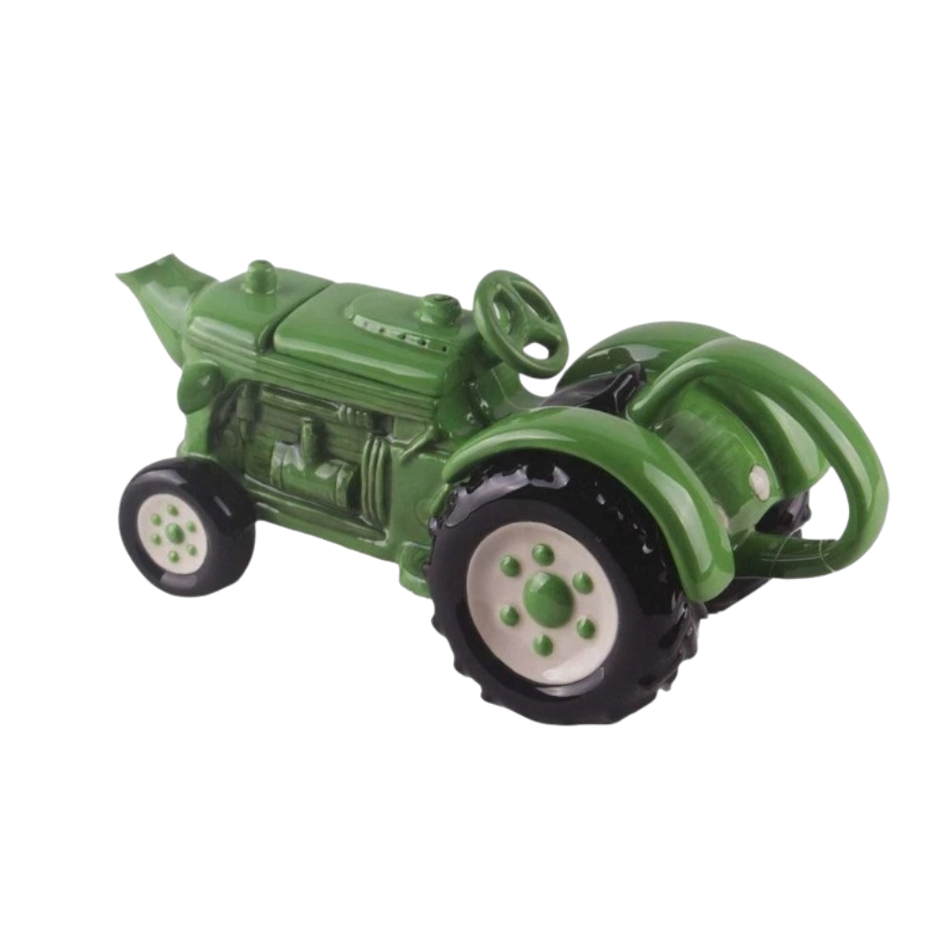 Blue Sky Clayworks Green Tractor Teapot