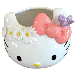 Blue Sky Clayworks Hello Kitty Ceramic Planter Ceramic Figural Head with Daisies