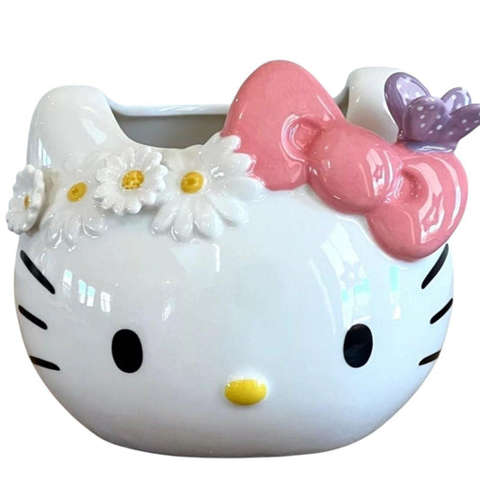 Blue Sky Clayworks Hello Kitty Ceramic Planter Ceramic Figural Head with Daisies - Sammi's Attic