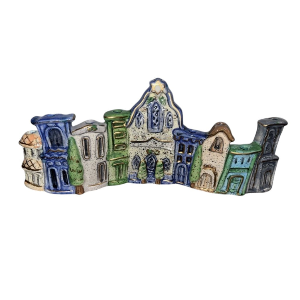 Blue Sky Clayworks Village Menorah