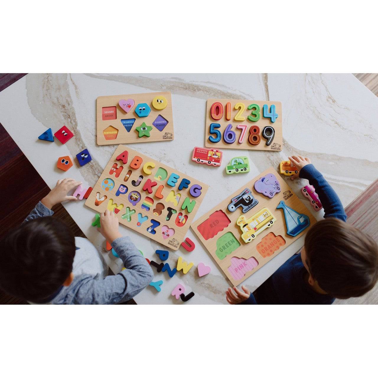 Buffalo Games Little Buffalo 4 Pack Wooden Jigsaw Puzzles for Kids Ages 3+
