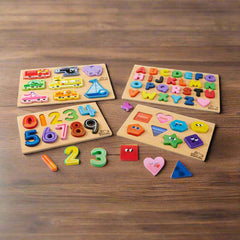 Buffalo Games Little Buffalo 4 Pack Wooden Jigsaw Puzzles for Kids Ages 3+