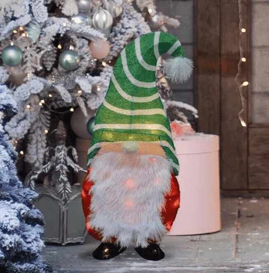 Candy Cane Lane Pre-Lit Gnome 3D Christmas Yard Decor LED Lights 20" - Sammi's Attic