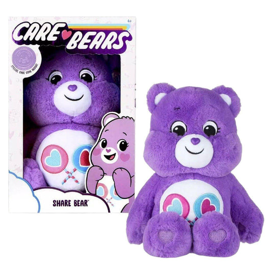 Care Bears 14 Inch Plush Share Bear Purple Soft Huggable Material Lollipop Tummy - Sammi's Attic