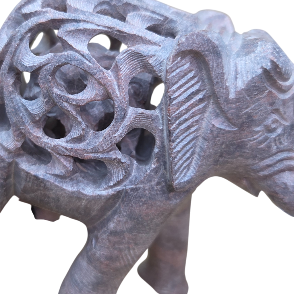 Carved Stone Double Elephant | Gorara Stone