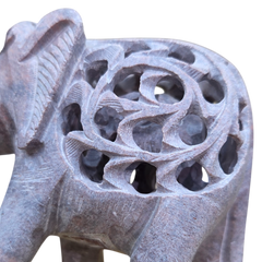 Carved Stone Double Elephant | Gorara Stone