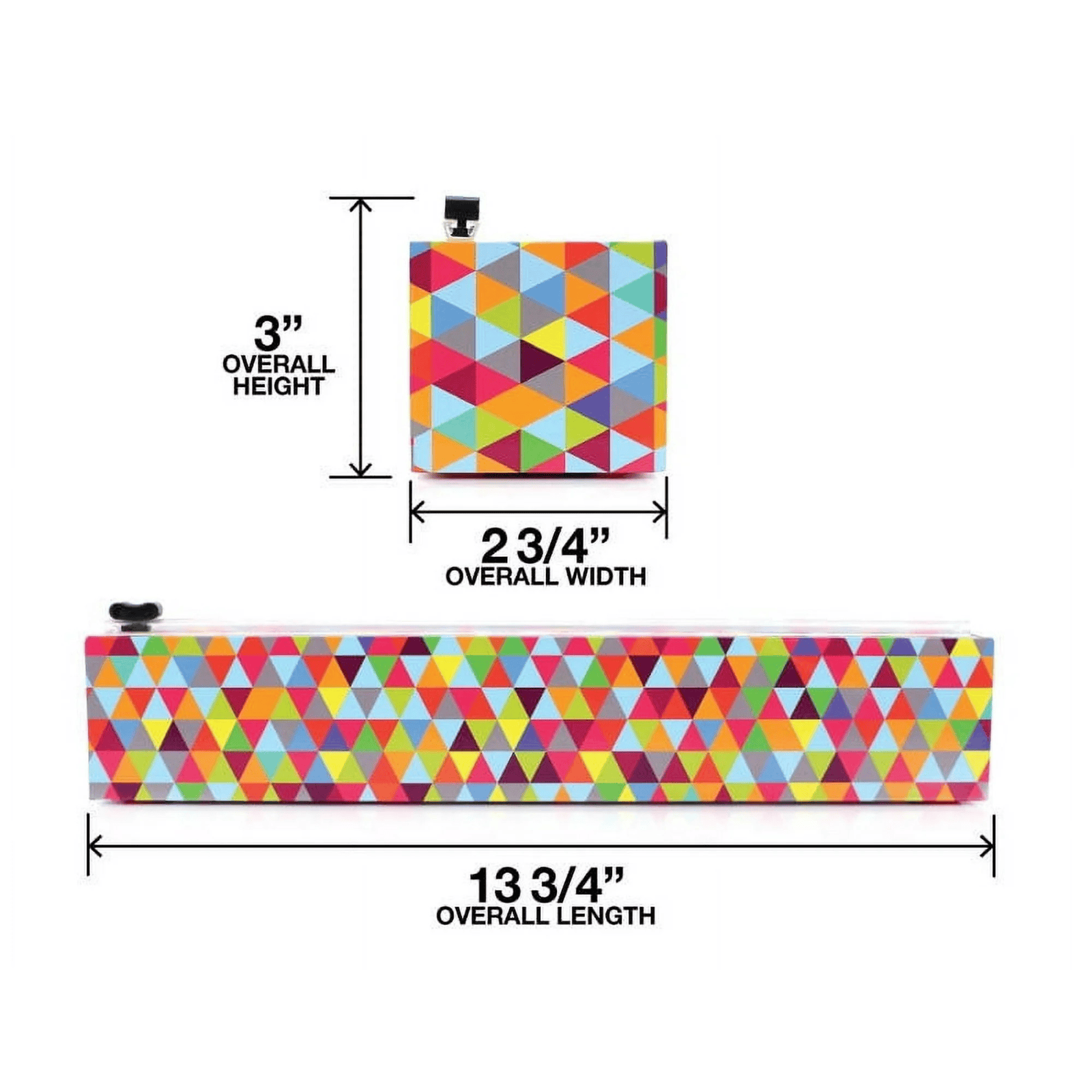ChicWrap Refillable Plastic Wrap Dispenser Colorful Triangle Includes One Roll