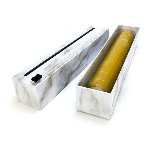 ChicWrap Refillable Plastic Wrap Dispenser Marble Includes One Roll - Sammi's Attic