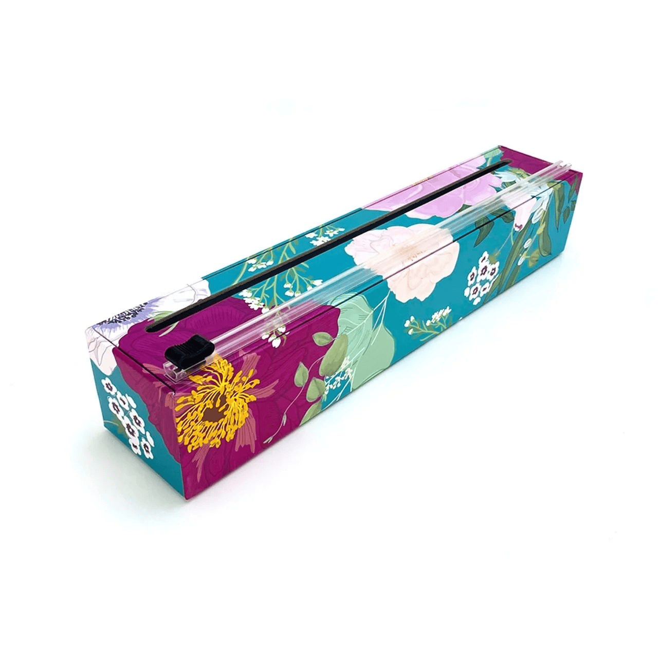 ChicWrap Refillable Plastic Wrap Dispenser Spring Flowers Includes One Roll