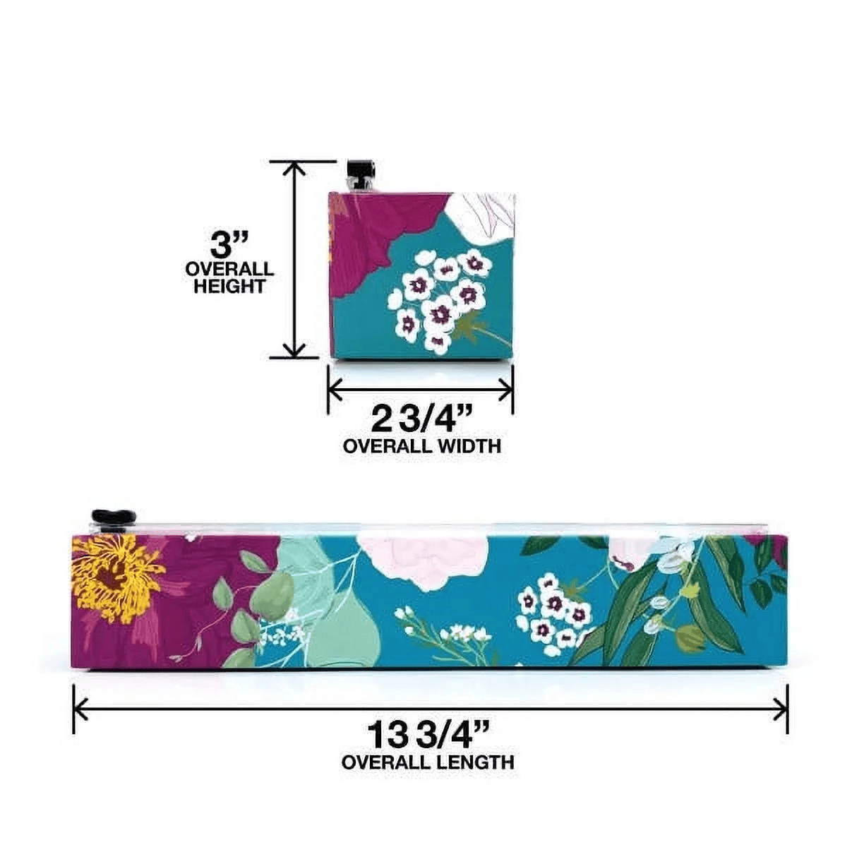 ChicWrap Refillable Plastic Wrap Dispenser Spring Flowers Includes One Roll