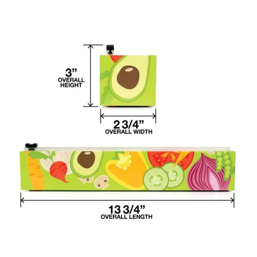 ChicWrap Refillable Plastic Wrap Dispenser Veggies Includes One Roll