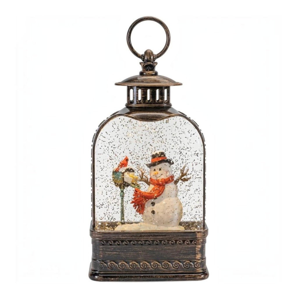 Christmas Lantern Snow Globe with Snowman