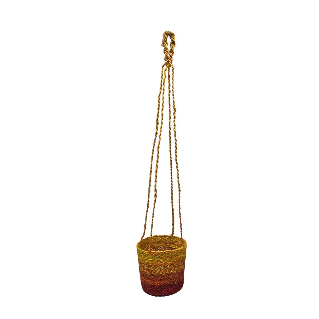 Colorful Jute Basket Plant Hanger
