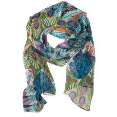 Colorful Peacock Chiffon Scarf