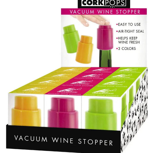 Cork Pops Vacuum Wine Stoppers, Bright - Sammi's Attic