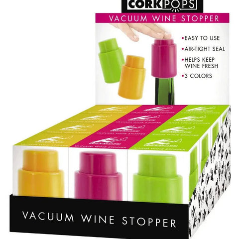 Cork Pops Vacuum Wine Stoppers, Bright - Sammi's Attic