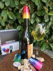 Cork Pops Vacuum Wine Stoppers | Metallic Ombre | Lavender/Pink