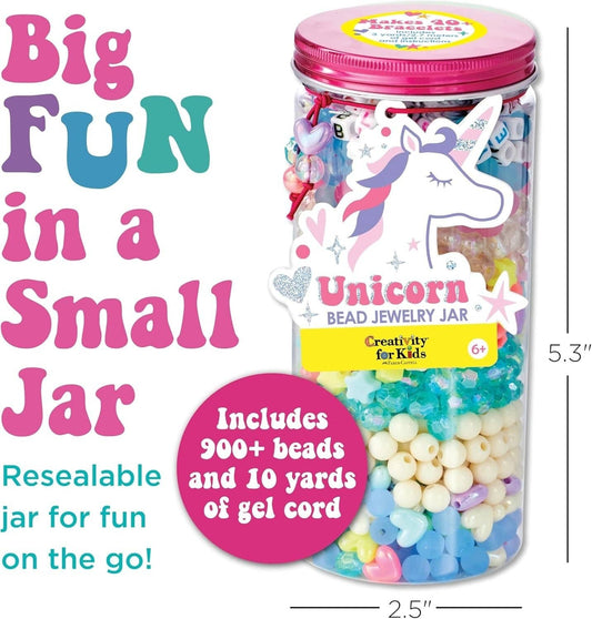 Creatology Unicorn Charm Beads DIY Jewelry Making Kit for Girls with Portable Travel Jar - Sammi's Attic
