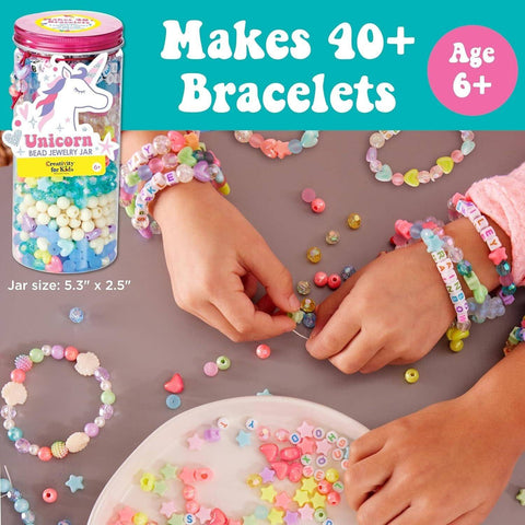 Creatology Unicorn Charm Beads DIY Jewelry Making Kit for Girls with Portable Travel Jar - Sammi's Attic
