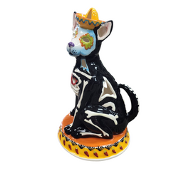 Day of the Dead Dog Tealight Candle House
