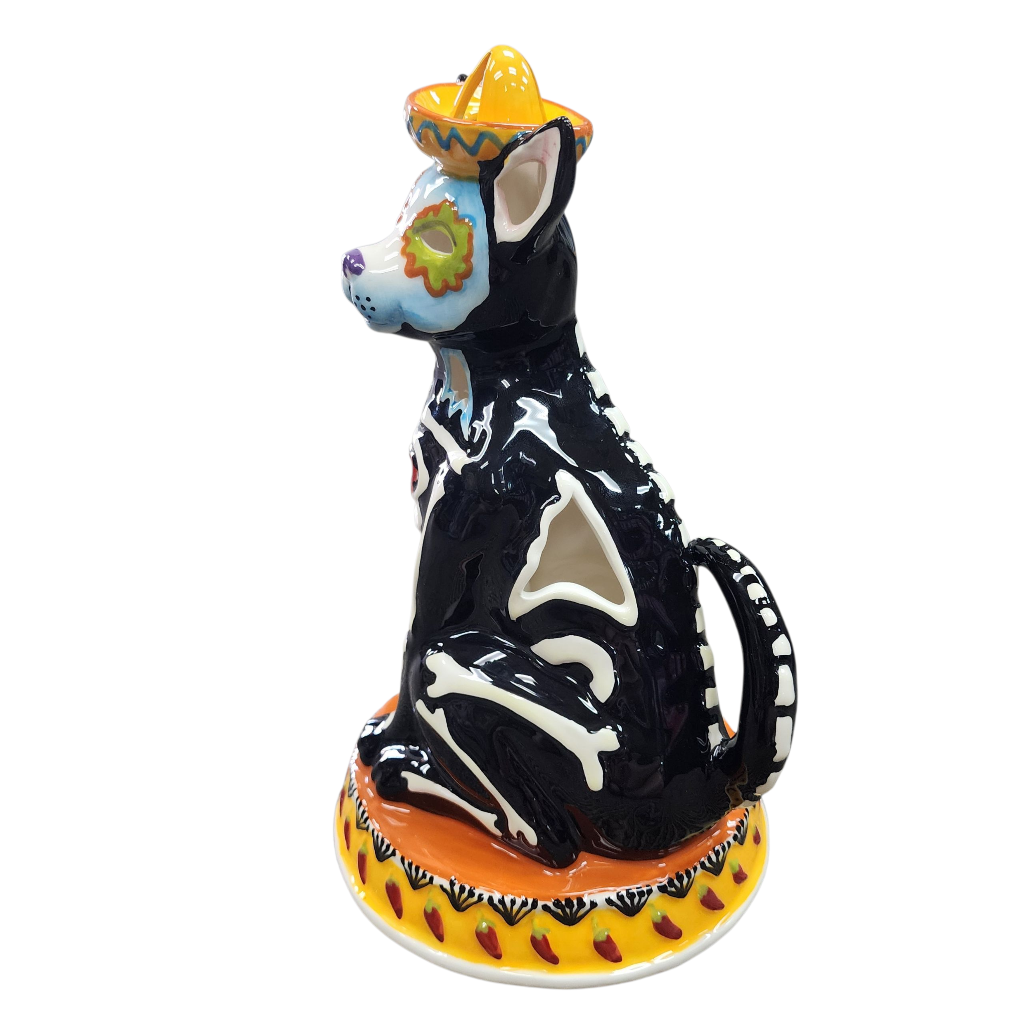 Day of the Dead Dog Tealight Candle House
