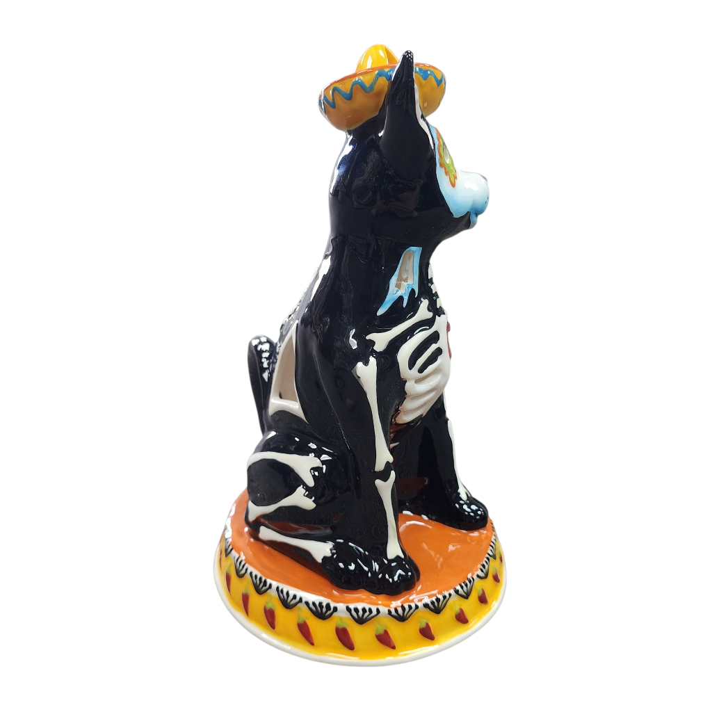 Day of the Dead Dog Tealight Candle House