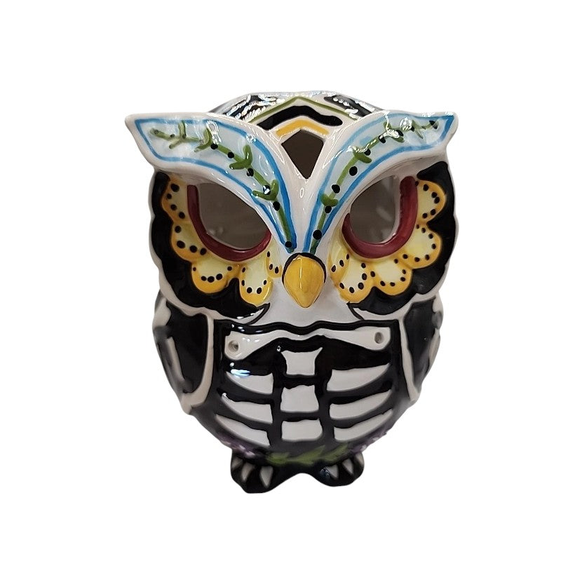 Day of the Dead Owl Tealight Candle House