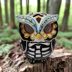 Day of the Dead Owl Tealight Candle House