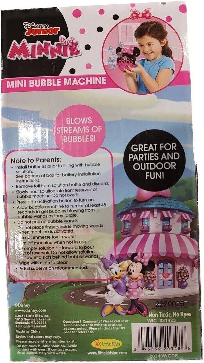Disney Junior Minnie Mouse Pink Mini Bubble Machine Bubble Blower 2oz Bubbles - Sammi's Attic
