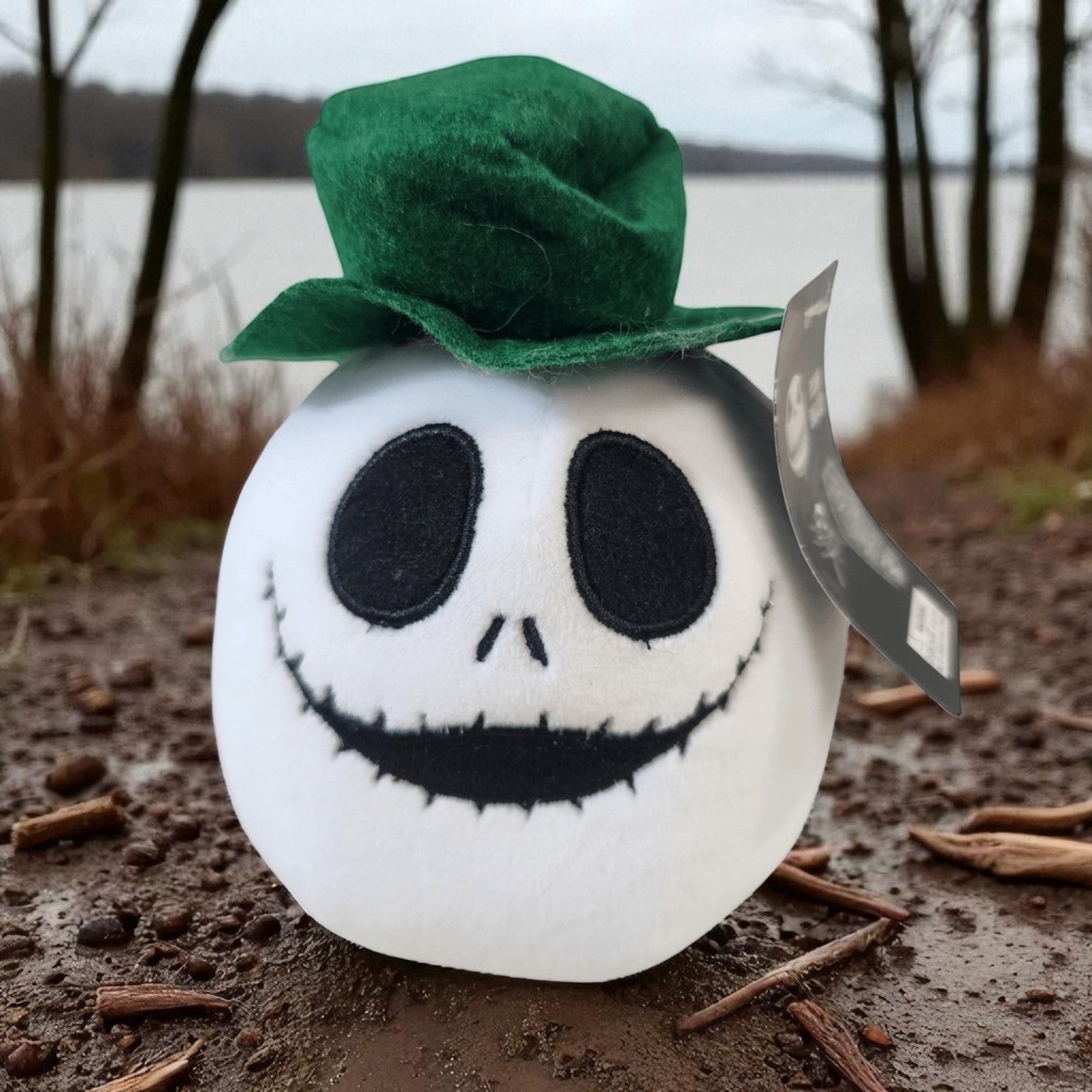 Disney Nightmare Before Christmas 4 Inch Jack Skellington Plush Bag Clip Green Hat