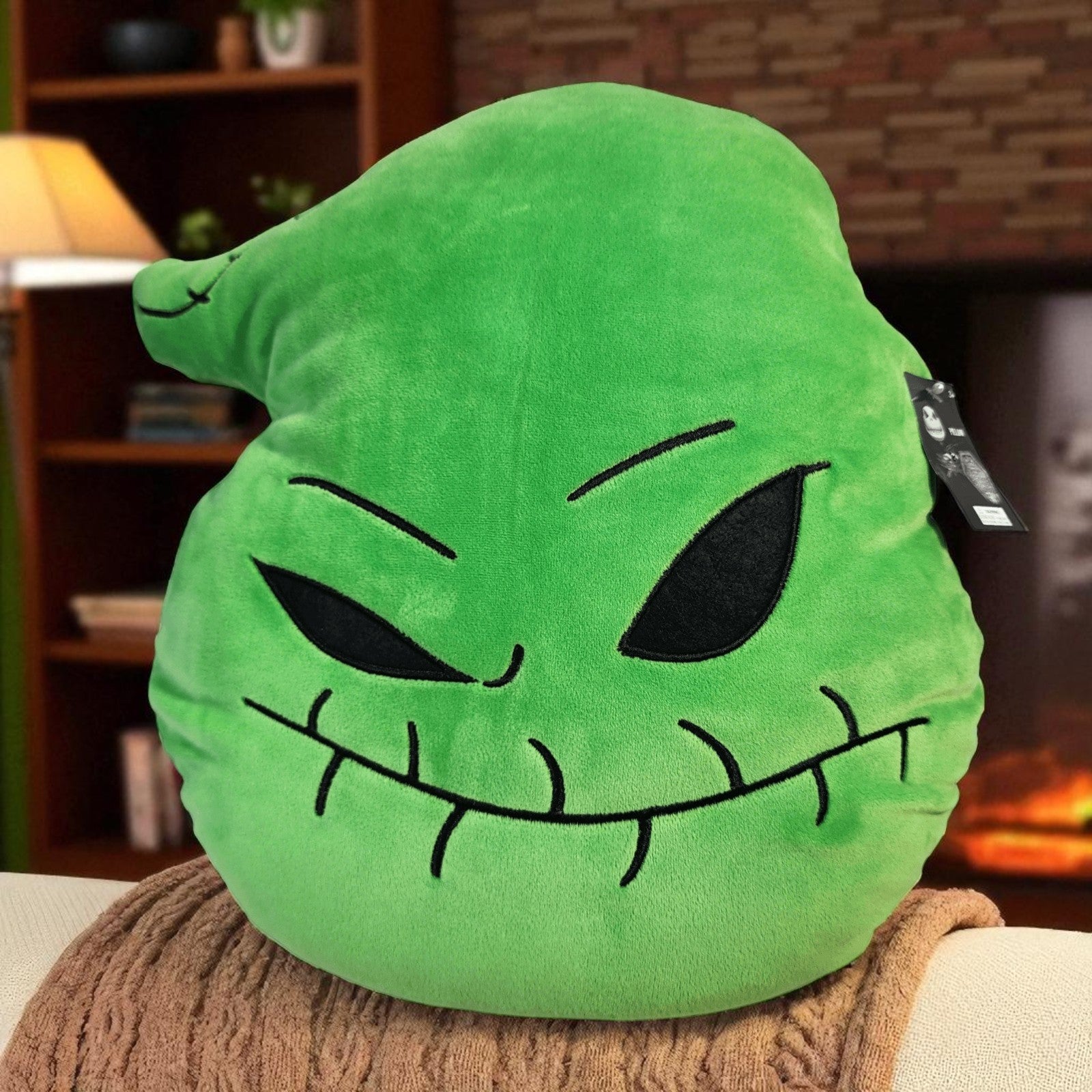 Disney Nightmare Before Christmas Oogie Boogie Green Face Pillow Head Plush 13 Inch