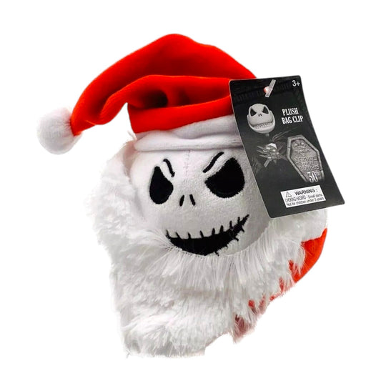 Disney The Nightmare Before Christmas 4'' Jack Skellington Santa Plush Bag Clip - Sammi's Attic