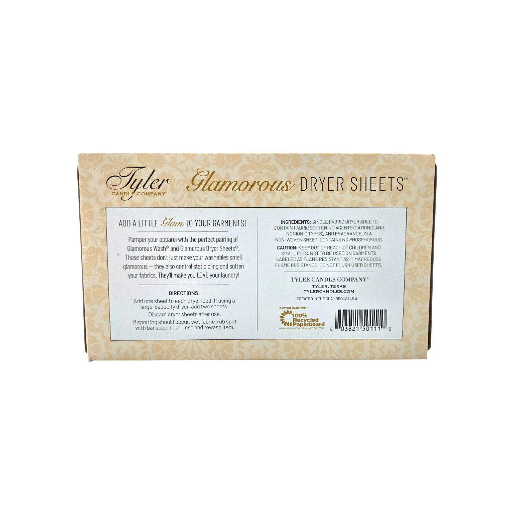 Diva Dryer Sheets | 40 Count | Tyler Candle Company