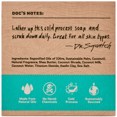 Dr. Squatch Coconut Castaway Natural Bar Soap 5 oz