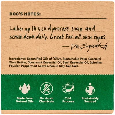 Dr. Squatch Spearmint Basil Natural Bar Soap 5 oz