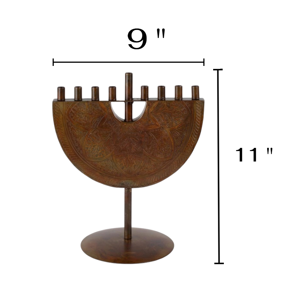 Engraved Iron Menorah
