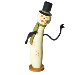 Festive Snowman Gourd | Light Up | Hand Crafted