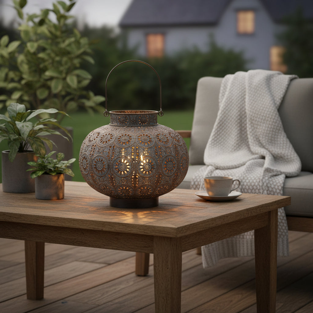 Filigree Medallion Candle Lantern