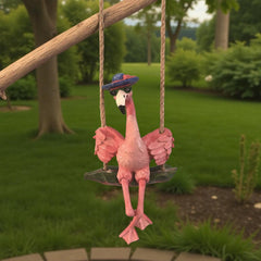 Flamingo Garden Figurine Handing Decor