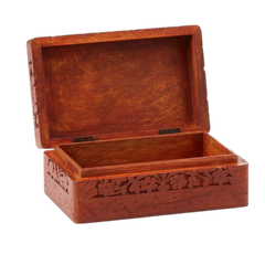 Hand-Carved Floral Trinket Box