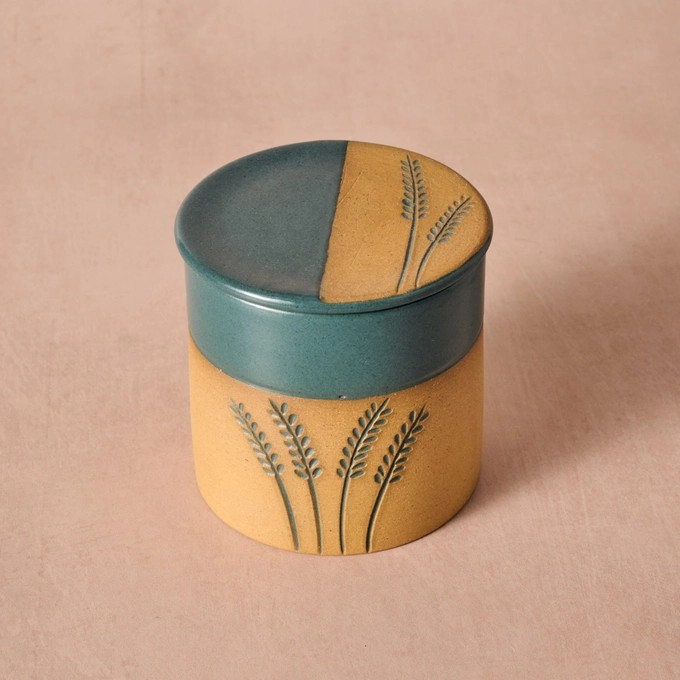 Handcrafted Butter Bell Crock | Wheat Stalks