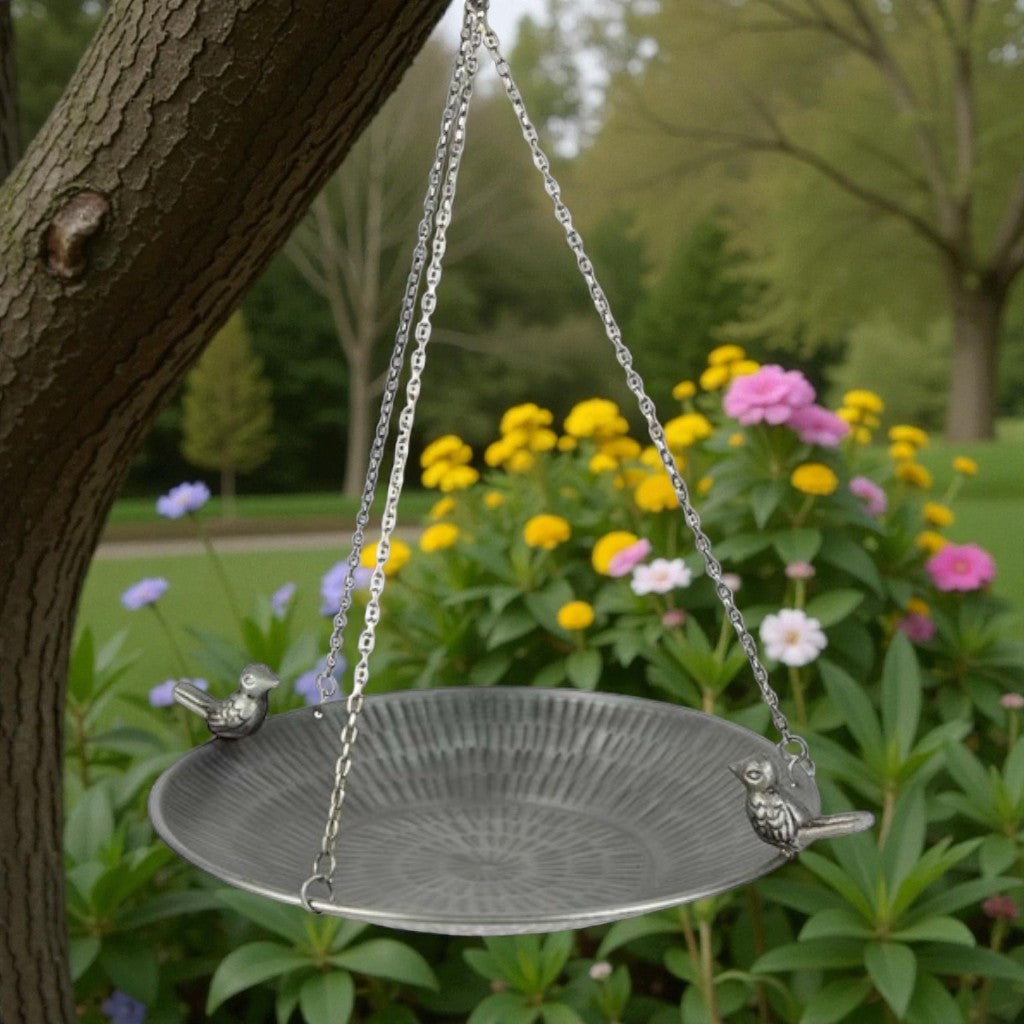 Handcrafted Iron Birdbath Bird Feeder